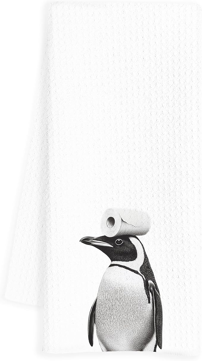 Penguin Hand Towels for Bathroom, Penguins Bathroom Hand Towels, Penguin Bathroom Decor, Funny Hand Towels, Penguin Gifts for Women Penguin Lovers, 16x24 Inch