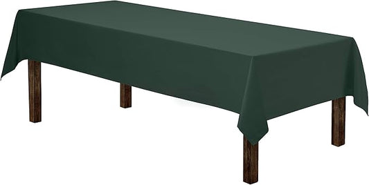 Gee Di Moda Rectangle Tablecloth - 60 x 126 Inch Hunter Green Table Cloth for 8 Foot Rectangle Tables - Heavy Duty Washable Fabric - for Holiday Party, Dinner, Weddings, Baby Shower & Events