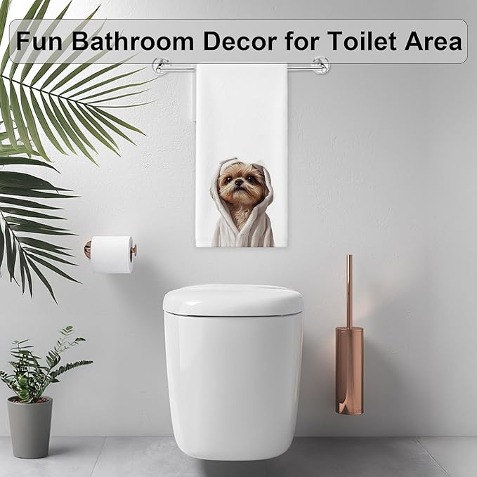 Shih Tzu Gifts Hand Towels–Upgraded Fabric, Funny Dog Hand Towels for Bathroom Washroom Restroom Decor, Shih Tzu Gifts for Women Dog Lovers, 16x24 Inch