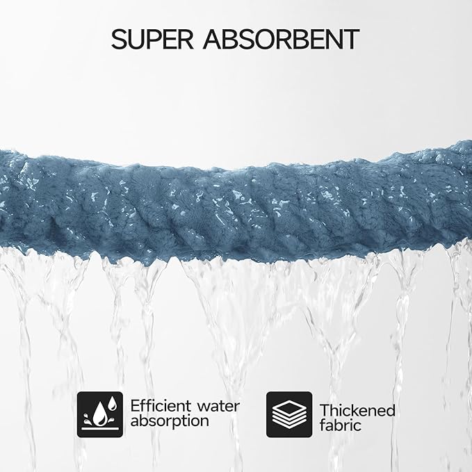 REDKISS Blue Microfiber Bath Towels Set of 6-35x70 Inches Oversized Bath Sheets, Extra Large Bath Towels Set of 6 for Adults, Super Soft Waffle Microfiber Shower Towels for Bathroom Hotel Towel