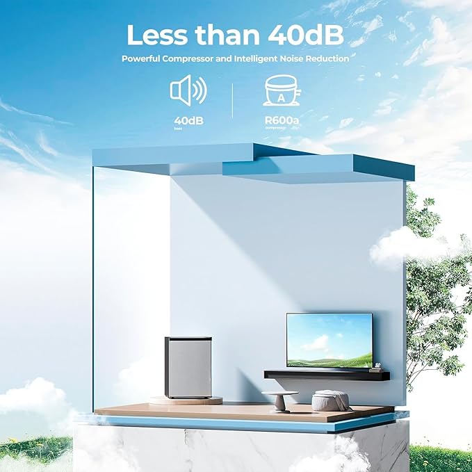 3.0 Cu.ft Upright Freezer, Small Mini Freezer with Adjustable Thermostat, Removable Shelves, Reversible Single Door, for Bedroom/Home/Dorms/Apartment, Silver