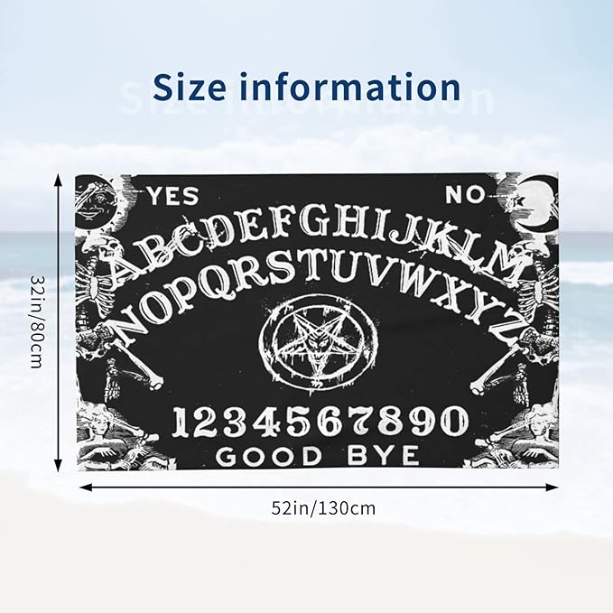 Ouija Board Tagesdecke Beach Towel Quick Dry Shower Swim Adults Bath Towels Hotel, Gym and Spa Multipurpose Towels 32x52 Inch