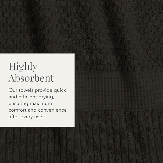 NY Loft 100% Cotton 2 Pack Bath Sheet Towel Set | Extra Large Oversize Bath Towels | Absorbent & Quick-Dry | Textured and Durable Cotton | Black