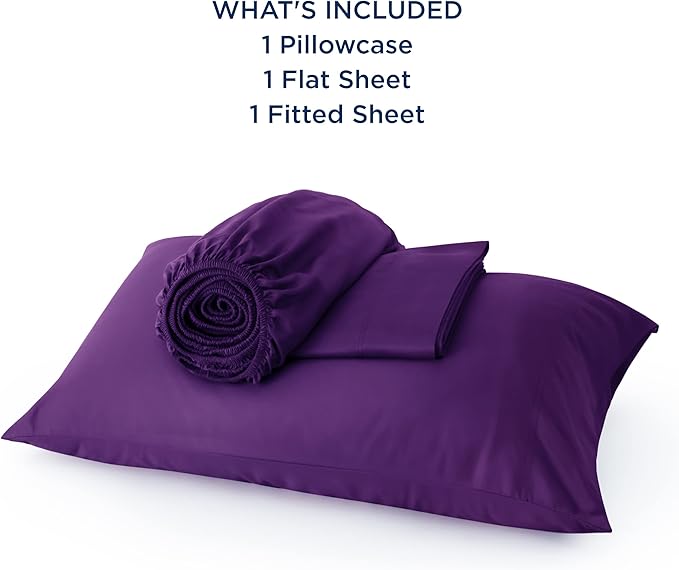 Bedsure Cooling Sheets Twin, Rayon Derived from Bamboo, Breathable & Soft Twin Sheets Set, Deep Pocket Up to 16 Inches, Hotel Luxury Silky Bedding for Hot Sleepers, Plum