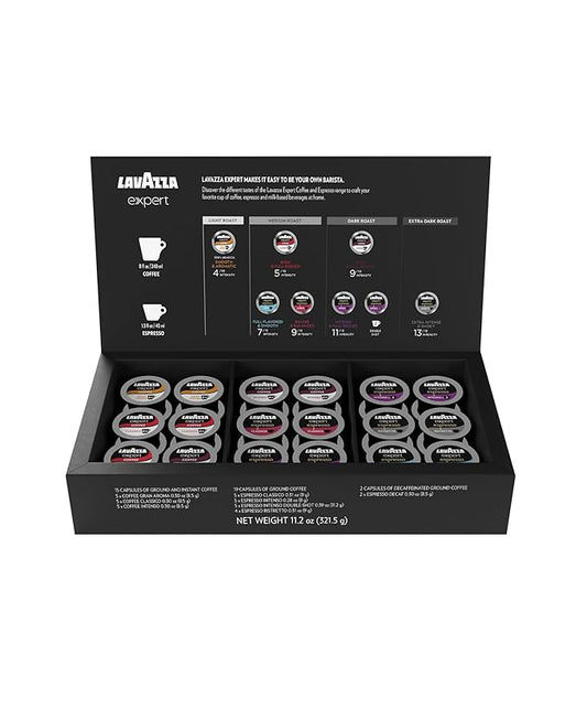 Lavazza Expert Variety Pack, Contains Light, Medium, and Dark Roast Espresso and Coffee Capsules, Compatible with Lavazza Classy Machines (36 Capsules)