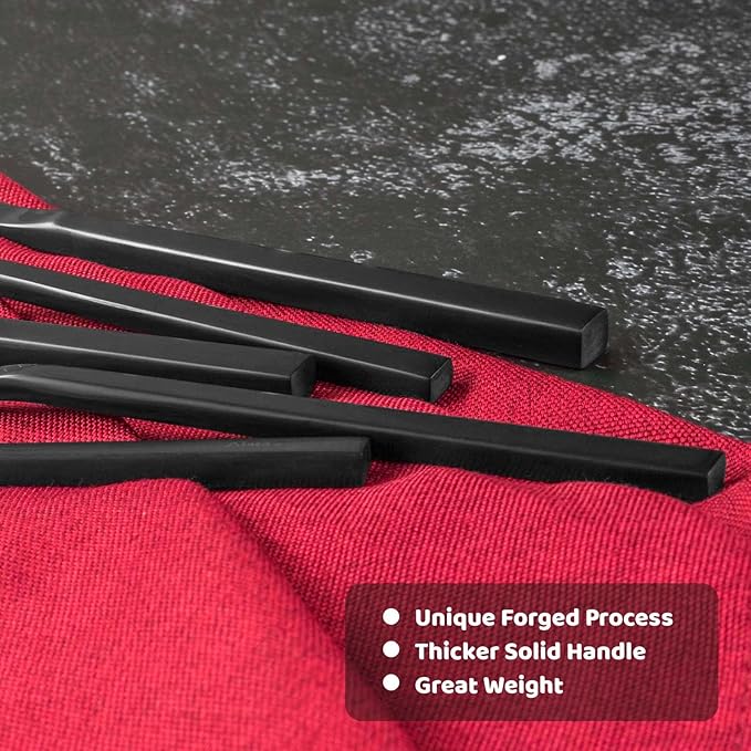 Alata Cube Black&Kate Mirror 20-Piece Silverware Set Stainless Steel Flatware Set