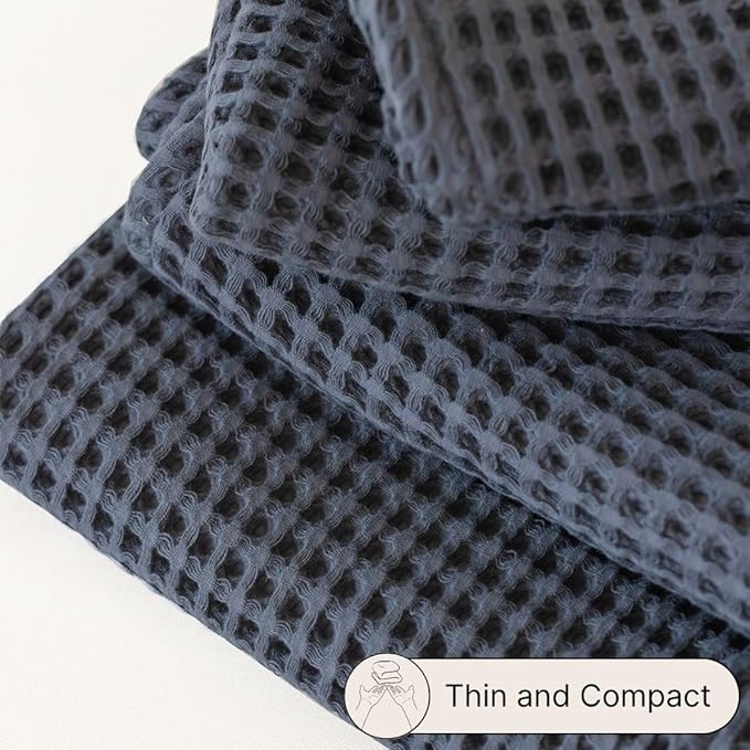 Premium Waffle Hand Towels Pack of 4 Extra Large 20x35 inch - 100% Turkish Cotton, Waffle Weave, Quick Dry, Lint Free, Super Absorbent Hand Bath Towel (Anthracite, Set of 4 Hand Towels)
