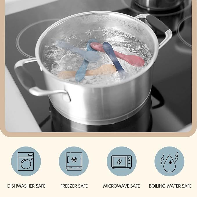 Aedida 5-Piece Silicone Baby Feeding Spoons, Infant Spoon Set Bendable Spoons for Toddlers Soft Tip Baby Training Spoon, First Stage Utensils Feeding Supplies