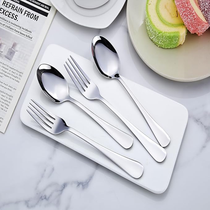 36 Piece Dinner Fork Set (8 Inches) - Premium Stainless Steel Silverware Forks -Table Forks, Metal Forks for Home or Restaurant, Mirror Polished And Dishwasher Safe