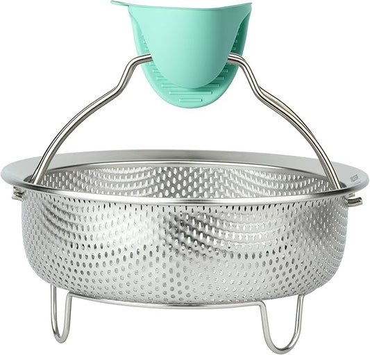 Vegetable Steamer Basket - Stainless Steel Pot Insert for Dumpling, Food Steamers & Cooking | Universal Fit for Most Pots (6 Qt)