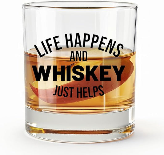 Funny Whiskey Glasses 10 oz, Whiskey Drinker Gifts for Men, Whisky Gifts Old Fashioned Rocks Glasses Cup for Women Men Drinking Scotch Bourbon Liquor