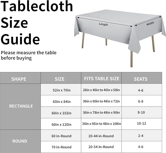 Easy-Going Faux Linen Waterproof Spill-Proof Tablecloth Stain Resistant Rectangle Table Cloth Wrinkle Free Decorative Fabric for Kitchen, Dining, Party, Weddings, Restaurants (60x84 in, Grey)