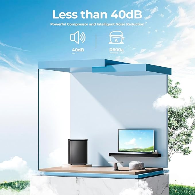 3.0 Cu.ft Upright Freezer, Small Mini Freezer with Adjustable Thermostat, Removable Shelves, Reversible Single Door, for Bedroom/Home/Dorms/Apartment, Black