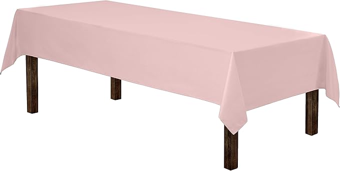 Gee Di Moda Rectangle Tablecloth - 60 x 84 Inch Pink Table Cloth for 5 Foot Rectangle Tables - Heavy Duty Washable Fabric - for Holiday Party, Dinner, Weddings, Baby Shower & Events