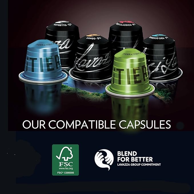 Lavazza ¡Tierra! for Planet Aluminum Capsules Compatible with Nespresso* Original Machines, Medium Espresso Roast, 100% Arabica (60 Capsules)