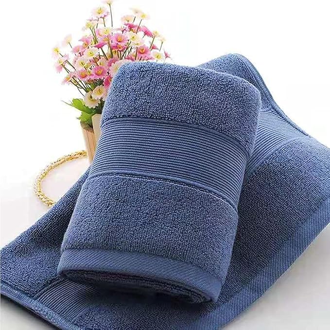Lchkrep Bathroom Hand Towels (14x30 inch), Home Soft Cotton Super Soft Highly Absorbent Hand Towels for Bath, Hand, Face, Gym and Spa (Navy Blue,2 Pack)