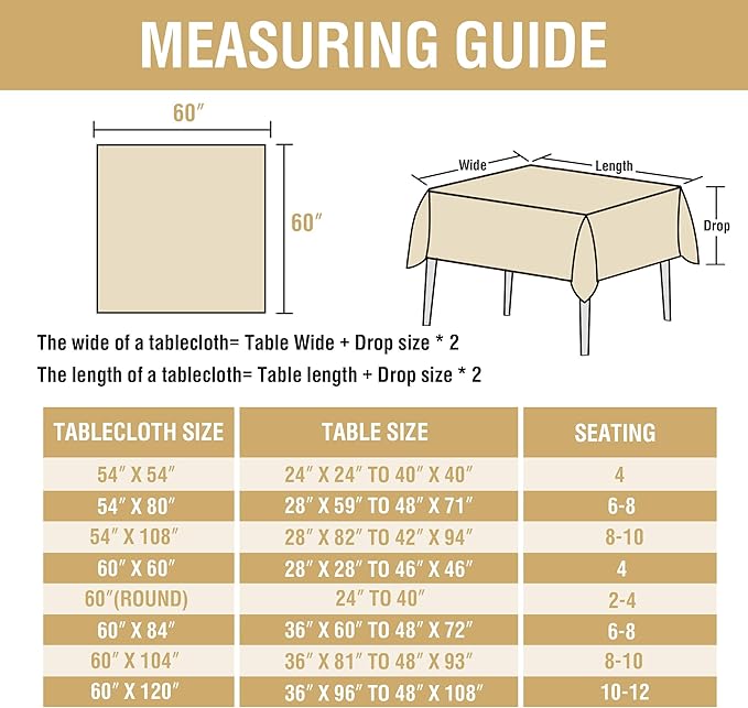 H.VERSAILTEX Linen Table Cloths Square 60 x 60 Inch Premium Tablecloth Spill-Proof Waterproof Table Cover for Dining Buffet Feature Extra Soft and Thick Fabric Wrinkle Free, Sage