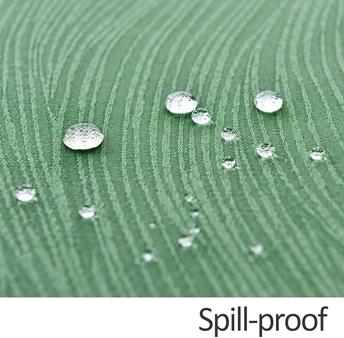 maxmill Jacquard Table Cloth Swirl Design Water Resistant Wrinkle Resistance Heavy Weight Soft Tablecloth for Kitchen Dinning Tabletop Decoration Oblong 60 x 140 Inch Sage Green