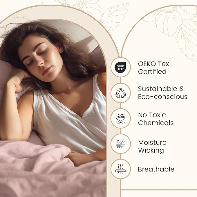 100% Cotton Bed Sheets Queen Size Bed Set, 800 TC 15" Deep Pocket Queen Sheet Set, Soft Breathable Sateen Weave Egyptian Cotton Sheets No Pill & Shrink, Machine Washable Pink Sheet- Sepia Rose