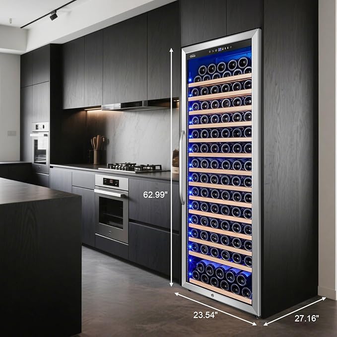 24 Inch Wine Cooler Refrigerator Freestanding, Large Tall Built-in 154-Bottles Wine Fridge, Large Capacity Wine Cellar For Wine Collection, Wine Lovers