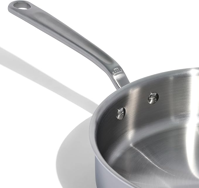 Made In Cookware - 3.5 Quart Stainless Steel Saute Pan - 5 Ply Stainless Clad - Professional Cookware - Induction Compatible - Crafted in Italy