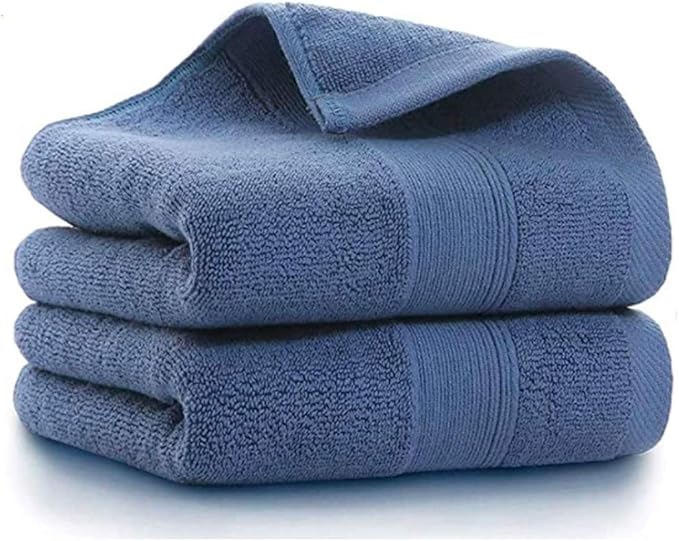 Lchkrep Bathroom Hand Towels (14x30 inch), Home Soft Cotton Super Soft Highly Absorbent Hand Towels for Bath, Hand, Face, Gym and Spa (Navy Blue,2 Pack)