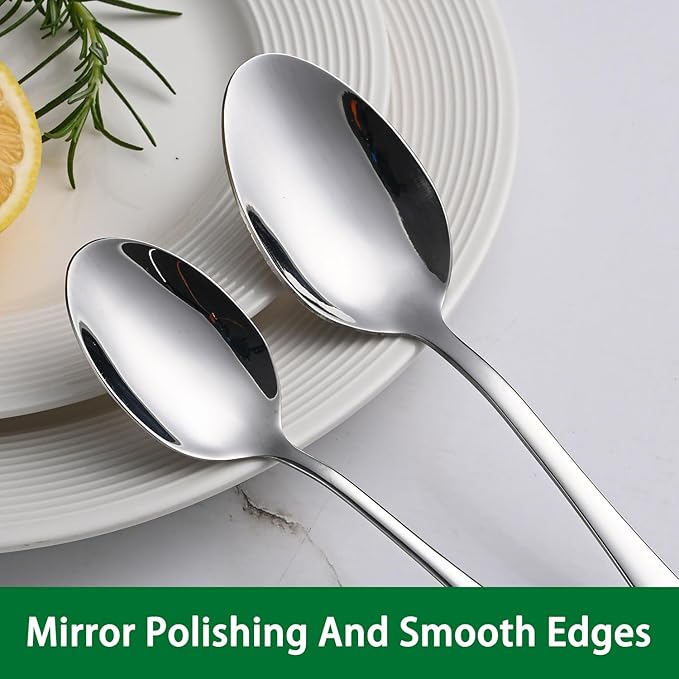 8-Piece 6.7 Inches Stainless Steel Tea Spoon,Durable Dishwasher Safe Teaspoons,Silverware Dessert Spoons For Kitchen,Small Spoons For Restaurant,Hotel