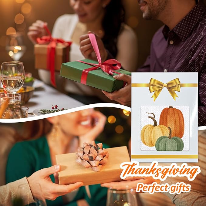 Fall Pumpkin Hand Towels for Kitchen Decor and Tea Dish Towel,1PCS Fall Thanksgiving Day Dishcloths,Farmhouse Fall Pumpkin Decor for Bathroom,Anthropology Autumn Gifts for Women - B01