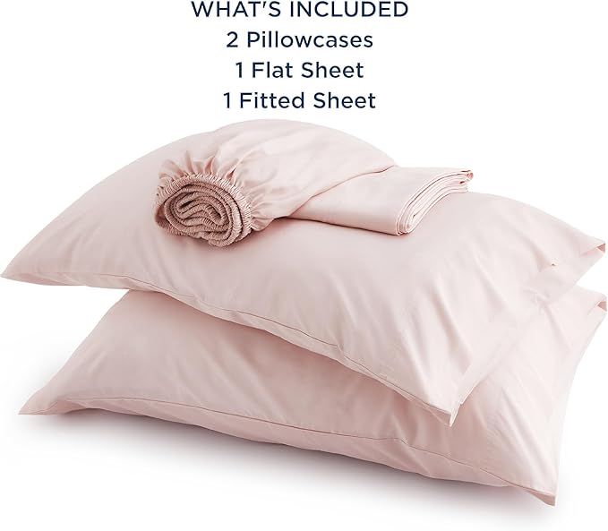 Bedsure California King Sheet Sets, Cooling Sheets for Hot Sleepers, Rayon Derived from Bamboo, Breathable & Soft, Deep Pocket Up to 16 Inches, Hotel Luxury Silky Bedding, Pink