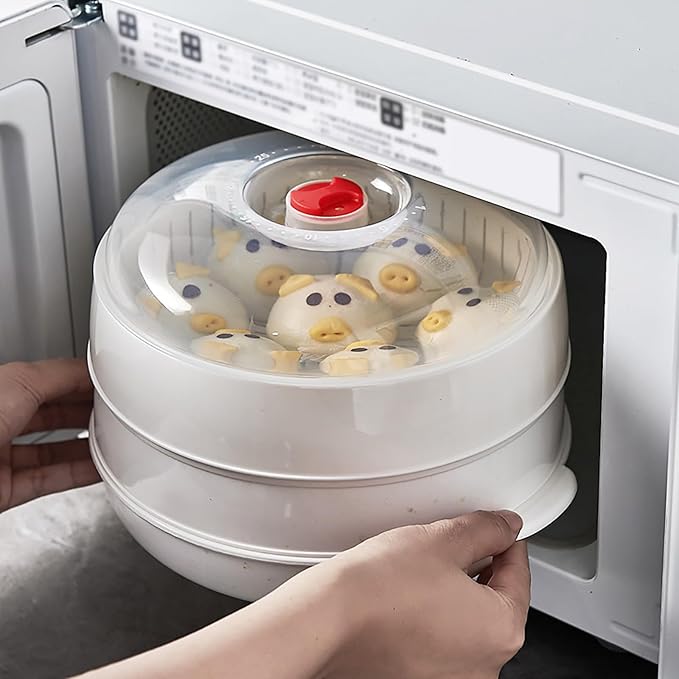 Microwave Vegetable Steamer, Microwave Steamer for Vegetables, Microwave Heating Bowl, Micro Cookware for Cooking (2 - Layer)