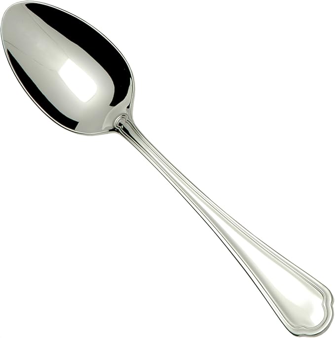 Fortessa Medici 18/10 Stainless Steel Flatware Dessert/Oval Soup Spoon, Set of 12