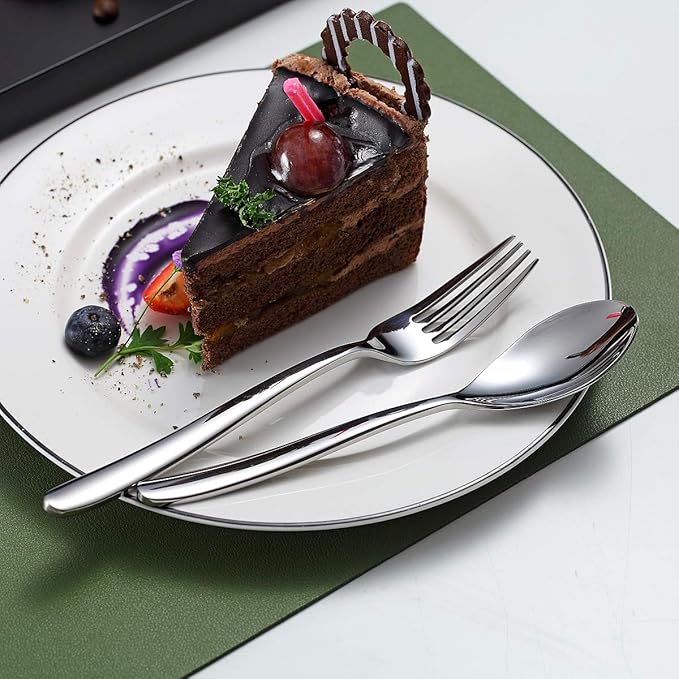 Silverware Set 20 Pieces, Stainless Steel Flatware Set, Mirror Polish Cutlery Set, Utensil Sets Service Set for 4 (Silver)