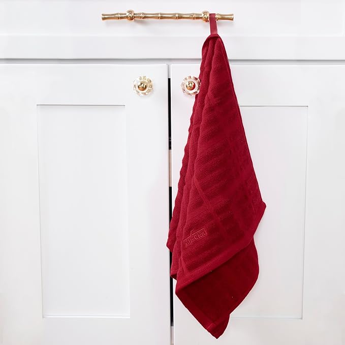 All-Clad Solid Kitchen Towel: Highly Absorbent, Super Soft Long Lasting - 100% Cotton, 17"x30" Tea Towel for Cleaning & Drying Dishes, Pans, Glassware, or Countertops, (1-Pack), Chili
