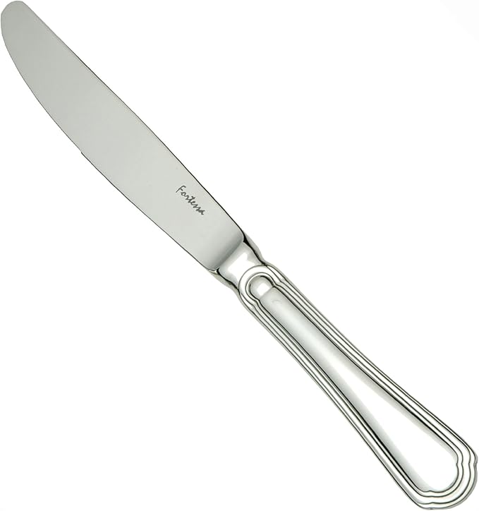Fortessa Medici 18/10 Stainless Steel Flatware Solid Handle Table Knife, Set of 12,Silver