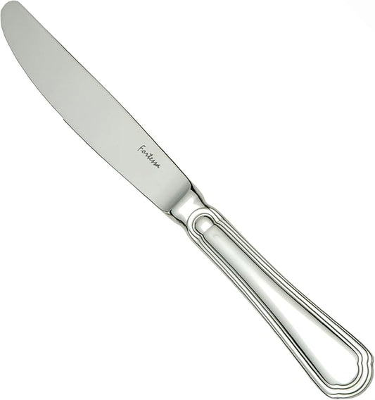 Fortessa Medici 18/10 Stainless Steel Flatware Solid Handle Table Knife, Set of 12,Silver