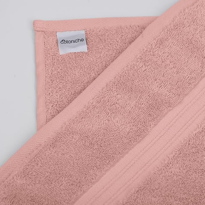 6 Piece Bath Towel Set - Cozy & 100% Cotton - Extra Soft, Hotel Quality Contain 2 Bathroom Towel (28" x 56"), 2 Hand Bath Towel (16"x28") and 2 Wash Cloths (12"x12") - Coral