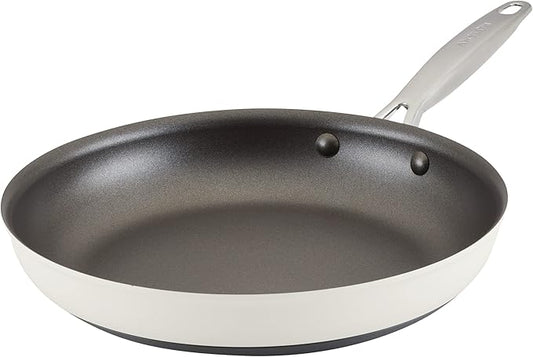 Anolon Achieve Hard Anodized Nonstick Frying Pan/Skillet, 12 Inch, Cream