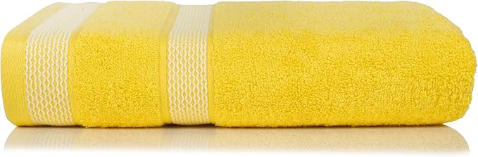 CASA COPENHAGEN Solitaire 6 Pieces Towel Set- Butter Yellow, 600 GSM 2 Bath Towel 2 Hand Towel 2 Washcloth, Designed in Denmark Made of Soft Egyptian Cotton for Bathroom, Kitchen & Shower