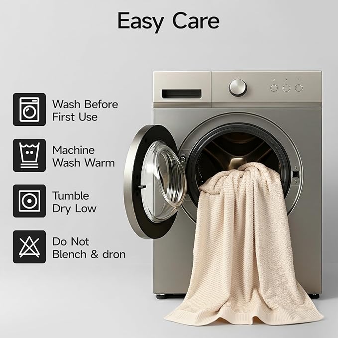 REDKISS Luxury Bath Towel Set of 8, 100% Cotton Bathroom Towels Set with 2 Bath Towels, 2 Hand Towels, 4 Washcloths, Ultra Soft Highly Absorbent Towels for Bathroom, Gym, Hotel, Spa, Brown