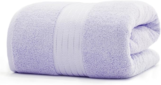 COZYART Lavender Oversized Bath Sheet for Bathroom 35x70 100% Cotton Body Shower Towel Soft Absorbent Durable 650 GSM Extra Large Towels for Daily Use