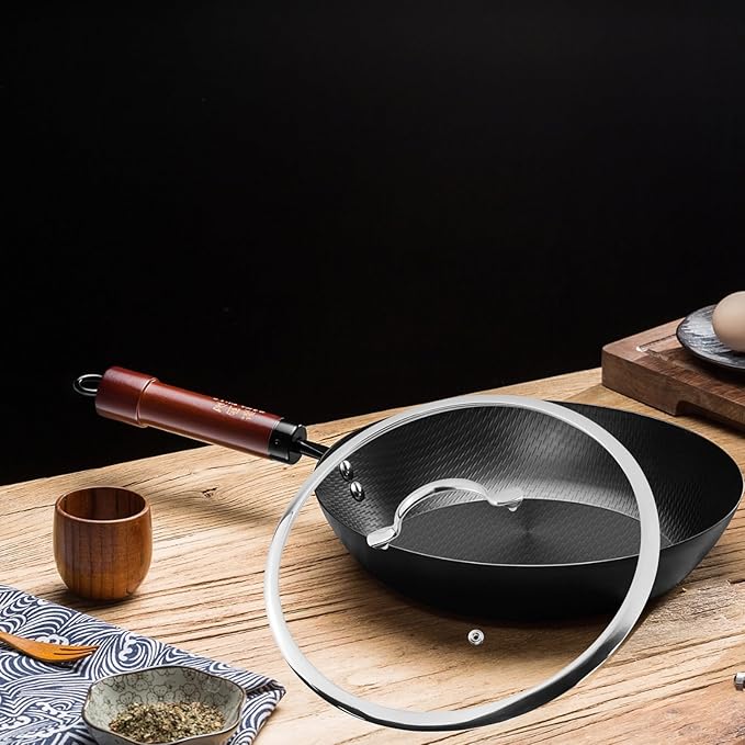 Woogim 12.5" Tempered Glass Lid with Steam Vent,Stainless Steel Handle,Dishwasher Safe&Oven Up to 480℉,Kitchen Round Pan Lid Universal Fit for Cast Iron Skillets,Frying Saute Pan,Cooking Pot