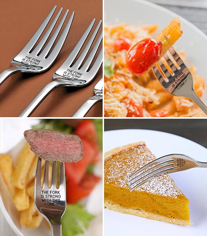 The Fork is Strong with This One Funny Laser Engraved Stainless Steel Fork with Gift Box,Birthday Father's Day Christmas Graduate Gifts for Dad,Husband,Star Movie Fans,Men,women,friends
