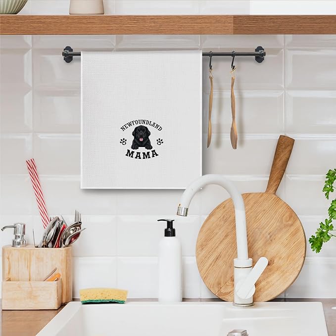 Newfoundland Kitchen Towels, Dog Mama Newfoundland Gifts for Women & Dogs Moms, Dog Lover Gifts Decorative Hand Towels for Bathroom, 16x24 Inch