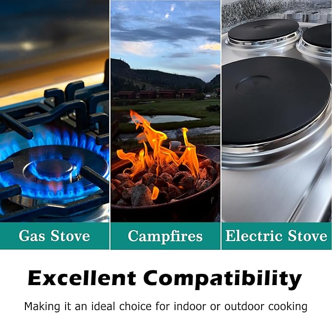 Cusimax Stove Top Griddle, Non-Stick Pancake Griddle, Flat Top Grill for Gas Stove/Charcoal Grills/Smokeless Grills/Outdoor Grill or Campfire, Aluminum, Dishwasher Safe, 14.96" x 8.66"