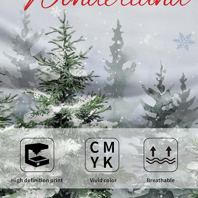 Imiss Winter Pine Tree Hand Towels for Bathroom 2 Packs Deer Forest Woodland Snowflake Bath Towels Xmas Bird Kitchen Tea Dish Towels for Seasonal Holiday Hotel Decor