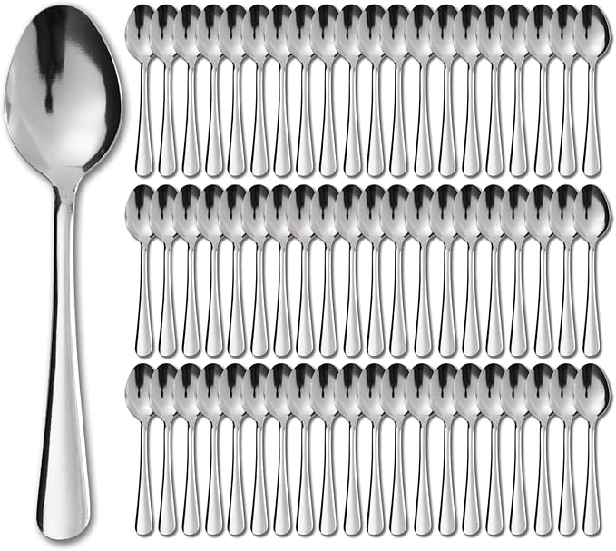 120 PCS Teaspoons Set - Windsor Stainless Steel Tea Spoons 5.9 Inch with Dishwasher Safe Small Spoons,Metal Dessert Spoon,Dinner Spoon Silverware for Home,Kitchen or Restaurant