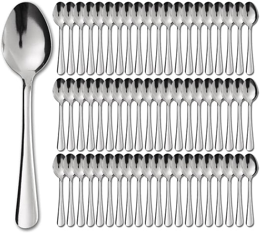 120 PCS Teaspoons Set - Windsor Stainless Steel Tea Spoons 5.9 Inch with Dishwasher Safe Small Spoons,Metal Dessert Spoon,Dinner Spoon Silverware for Home,Kitchen or Restaurant
