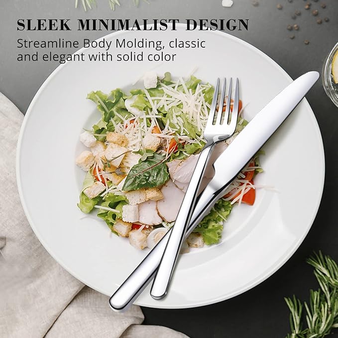 KINGSTONE Dinner Forks Set of 4, 8-Inch 18/10 Stainless Steel Forks Cutlery, Mirror Polished Table Forks for Home, Kitchen & Restaurant, Dishwasher Safe (Dinner Forks Set, 4-Piece)