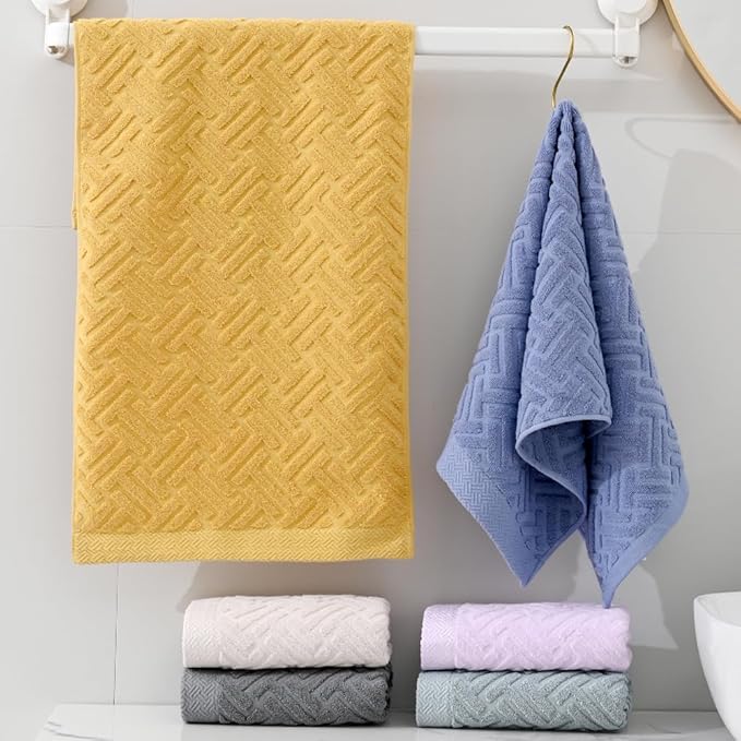 Sage Green Hand Towels Bathroom 2 Packs 100% Cotton Absorbent Soft Face Towel Set Decorative Quick-Dry Minimalist T Striped Patterned Weave Textured Decor Kitchen Home Spa 13"x29"