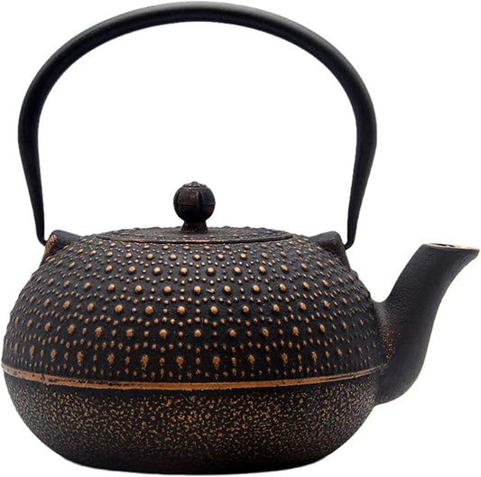 YJX 60.9oz Large Cast Iron Teapot for Stovetop Safe, 6 Cup Tea Kettle, Japanese Tetsubin, Teapot with Stainless Steel Infuser for Loose Tea, Tea Pot Enameled Interior (1.7QT/1.8L)
